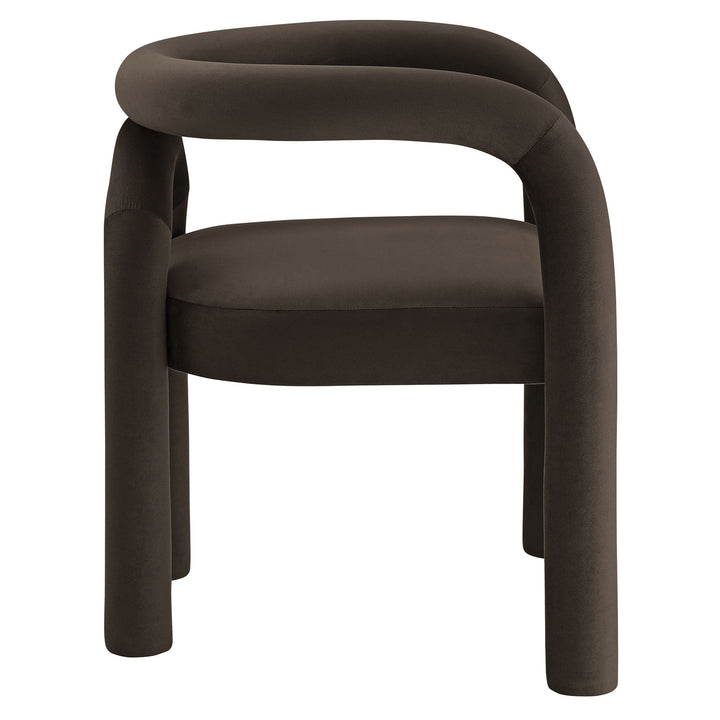Lunevra Velvet Barrel Dining Chair - Cocoa Denmark Home