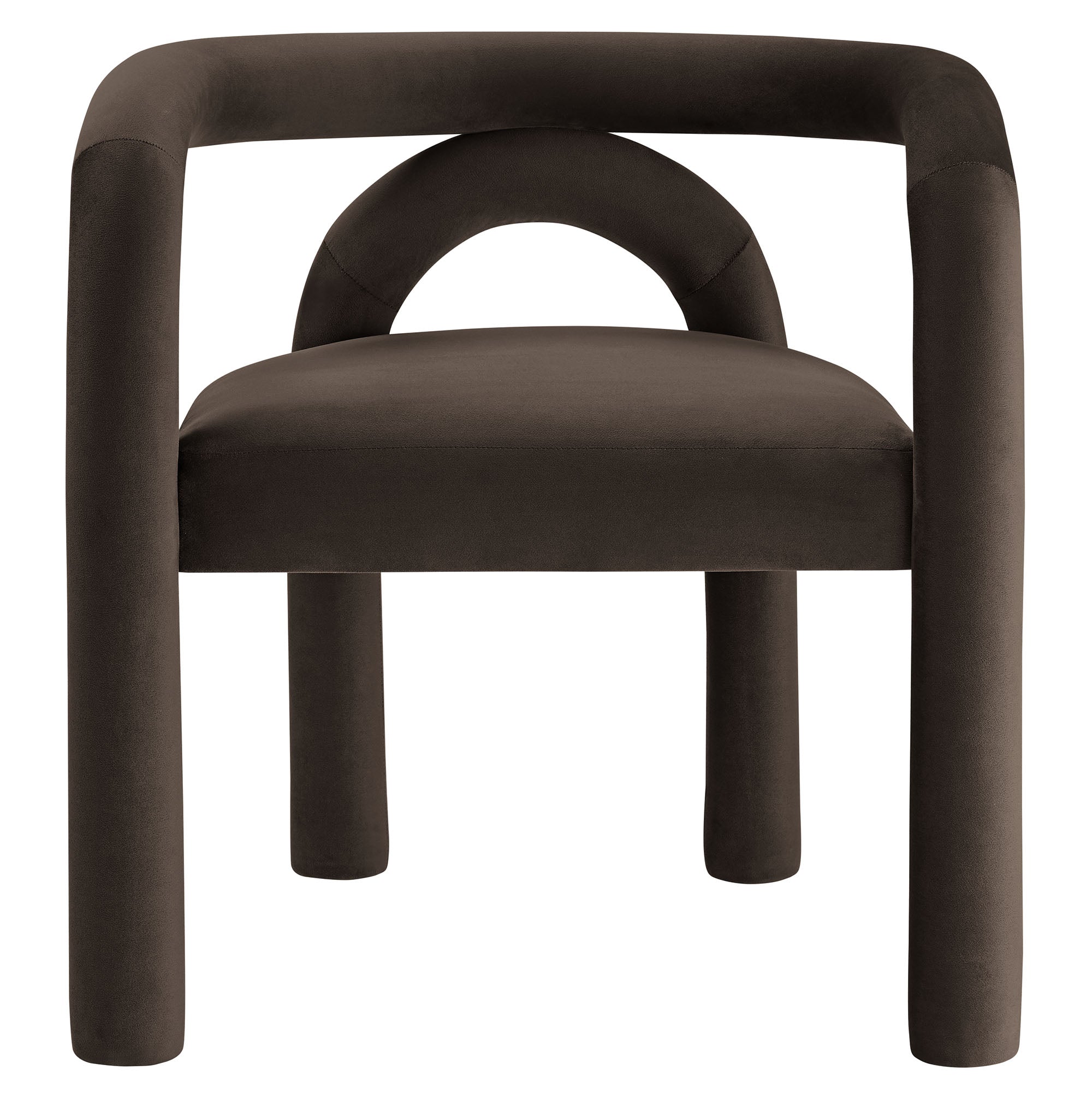 Lunevra Velvet Barrel Dining Chair - Cocoa Denmark Home