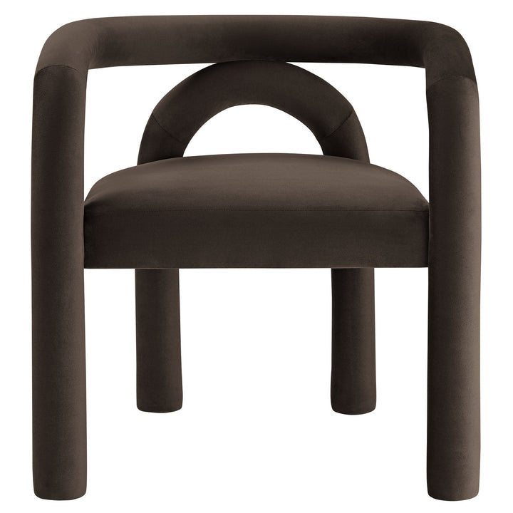 Lunevra Velvet Barrel Dining Chair - Cocoa Denmark Home