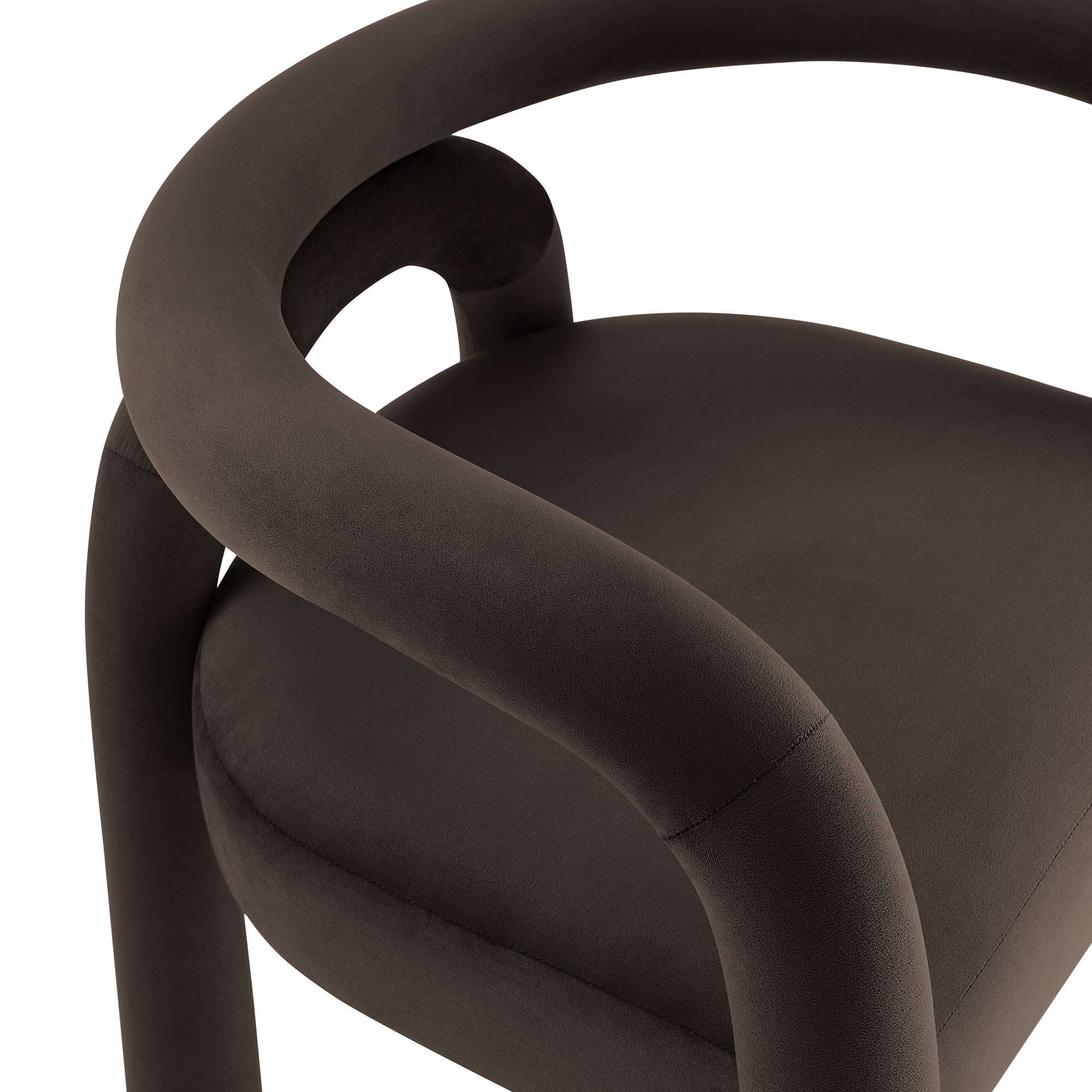 Lunevra Velvet Barrel Dining Chair - Cocoa Denmark Home