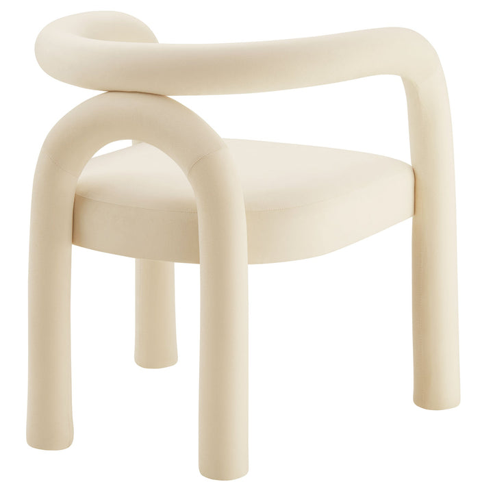 Lunevra Velvet Barrel Dining Chair - Porcelain Denmark Home