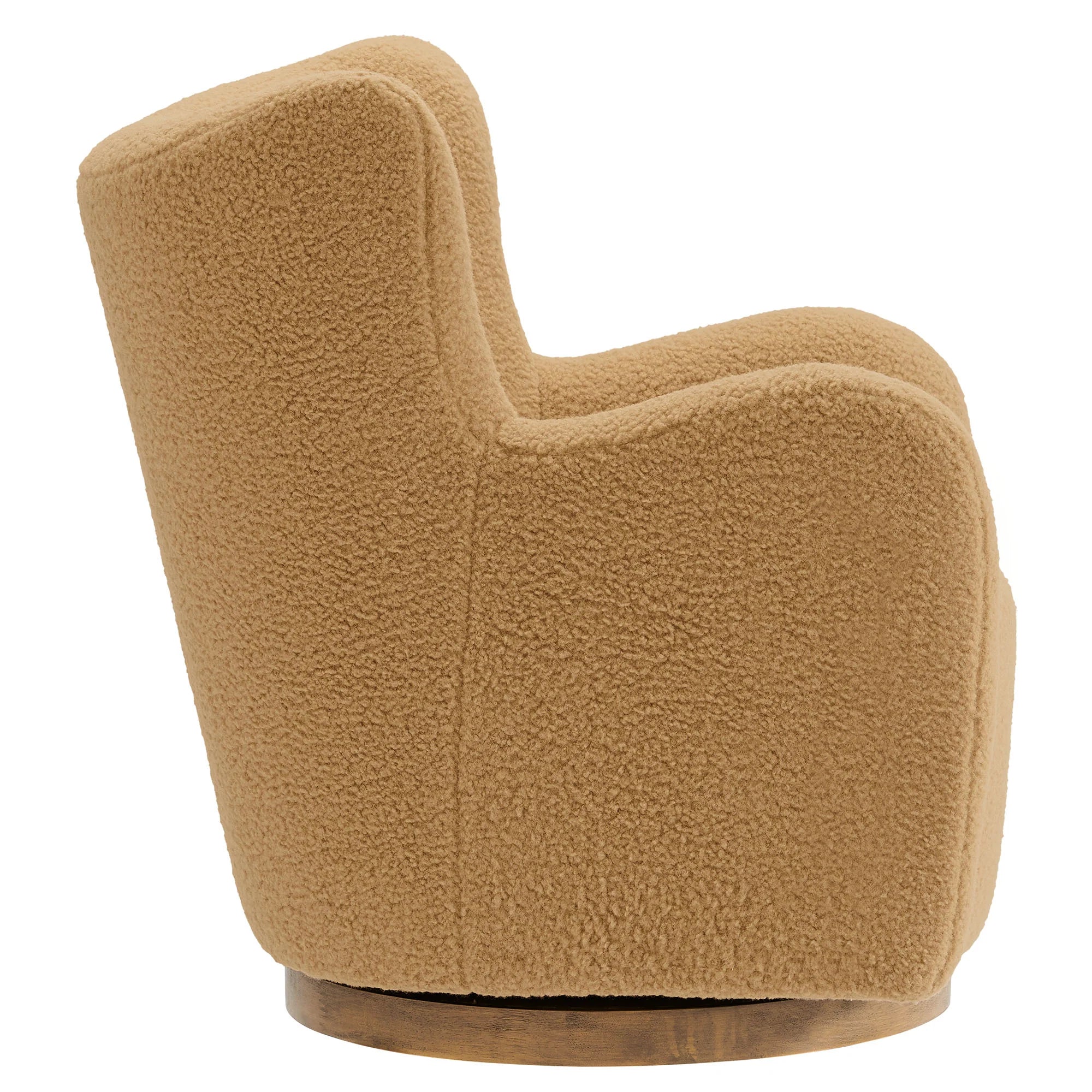 Nordvane Sherpa Swivel Accent Chair-Camel Walnut Denmark Home