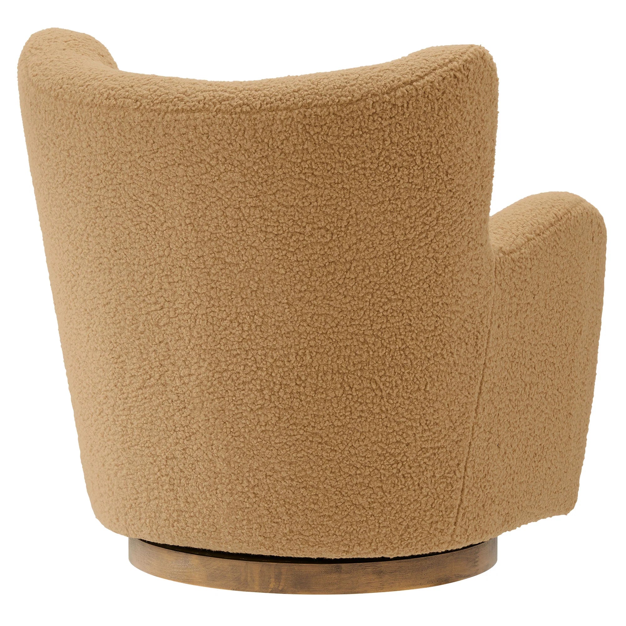 Nordvane Sherpa Swivel Accent Chair-Camel Walnut Denmark Home