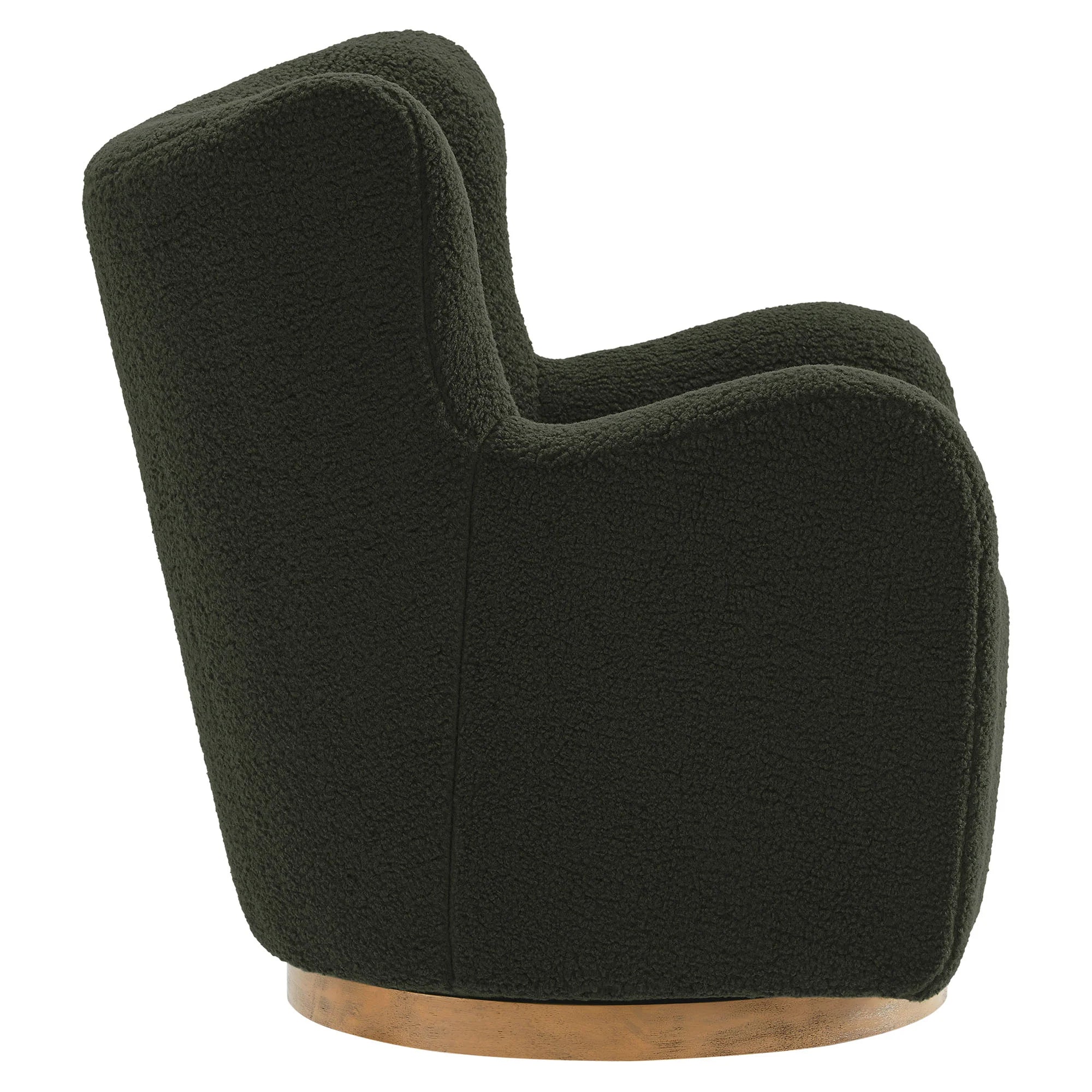 Nordvane Sherpa Swivel Accent Chair- Fern Walnut Denmark Home