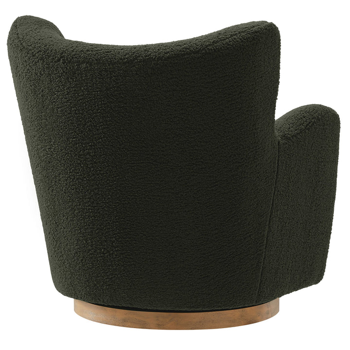 Nordvane Sherpa Swivel Accent Chair- Fern Walnut Denmark Home
