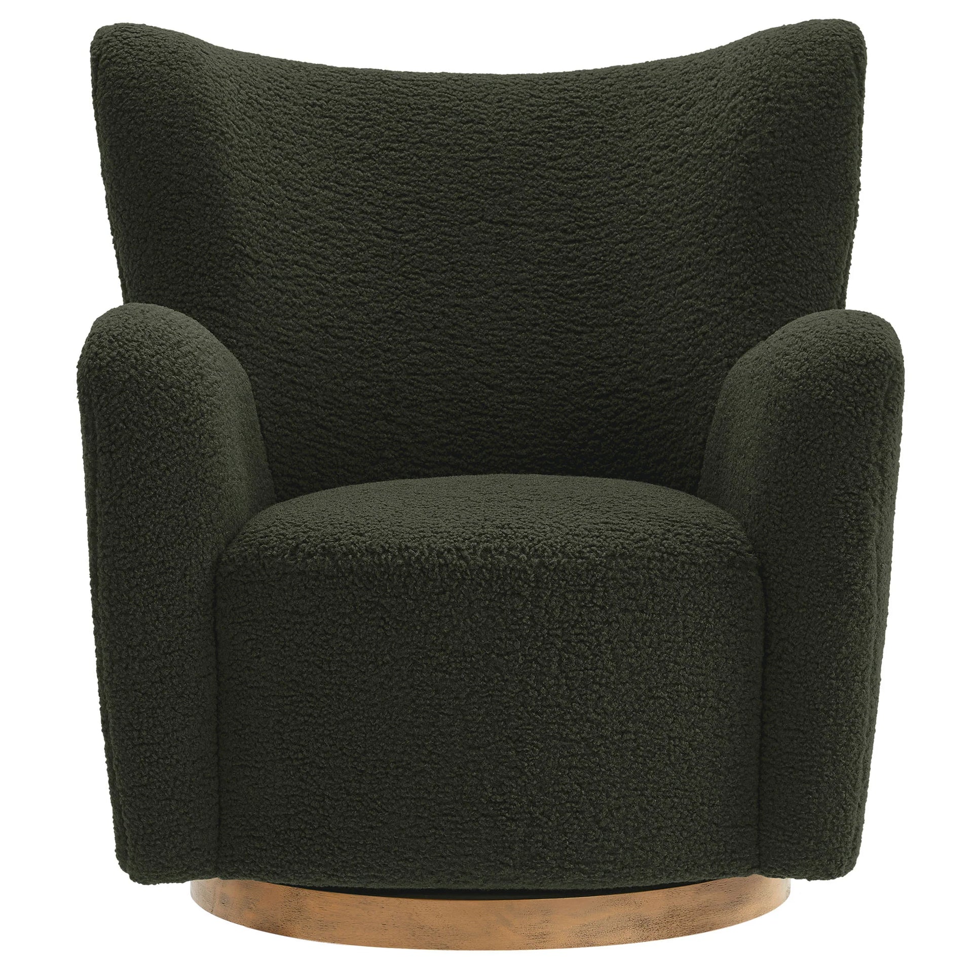 Nordvane Sherpa Swivel Accent Chair- Fern Walnut Denmark Home