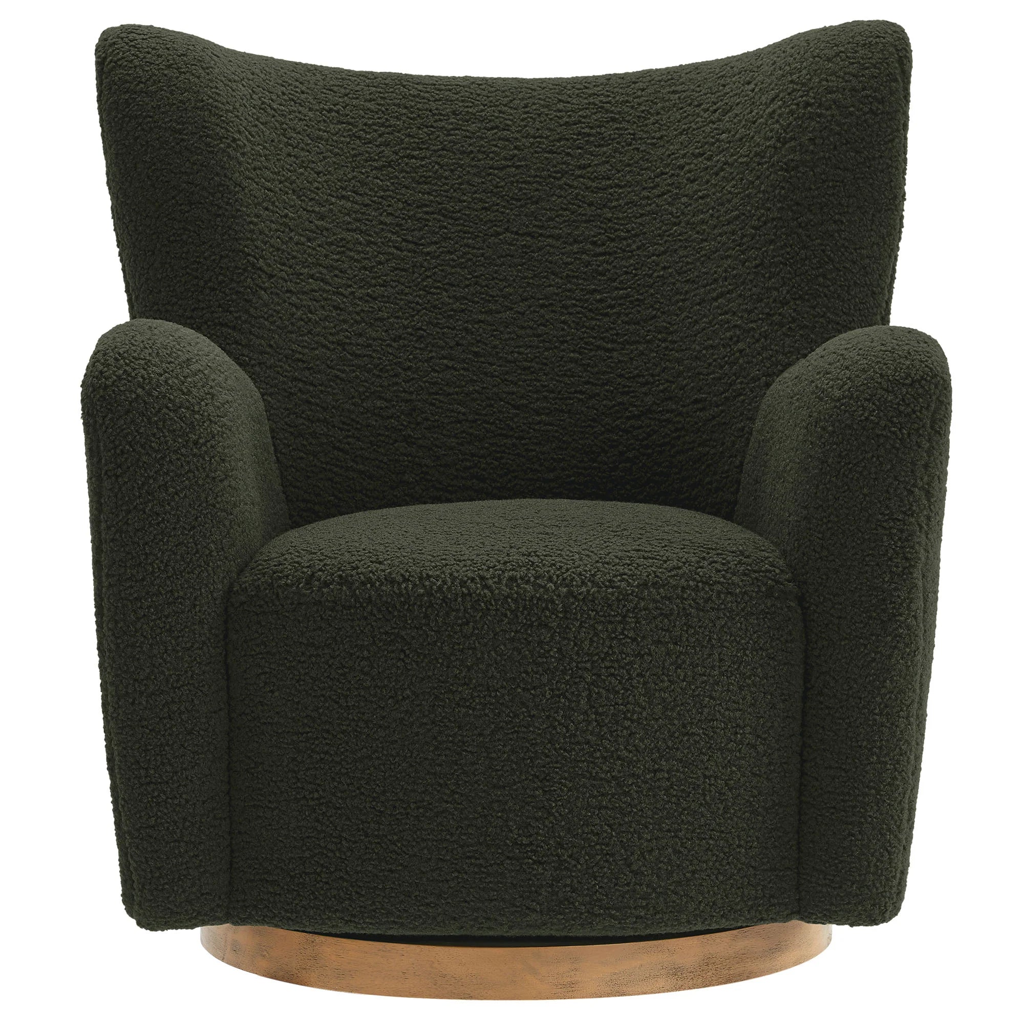 Nordvane Sherpa Swivel Accent Chair- Fern Walnut Denmark Home