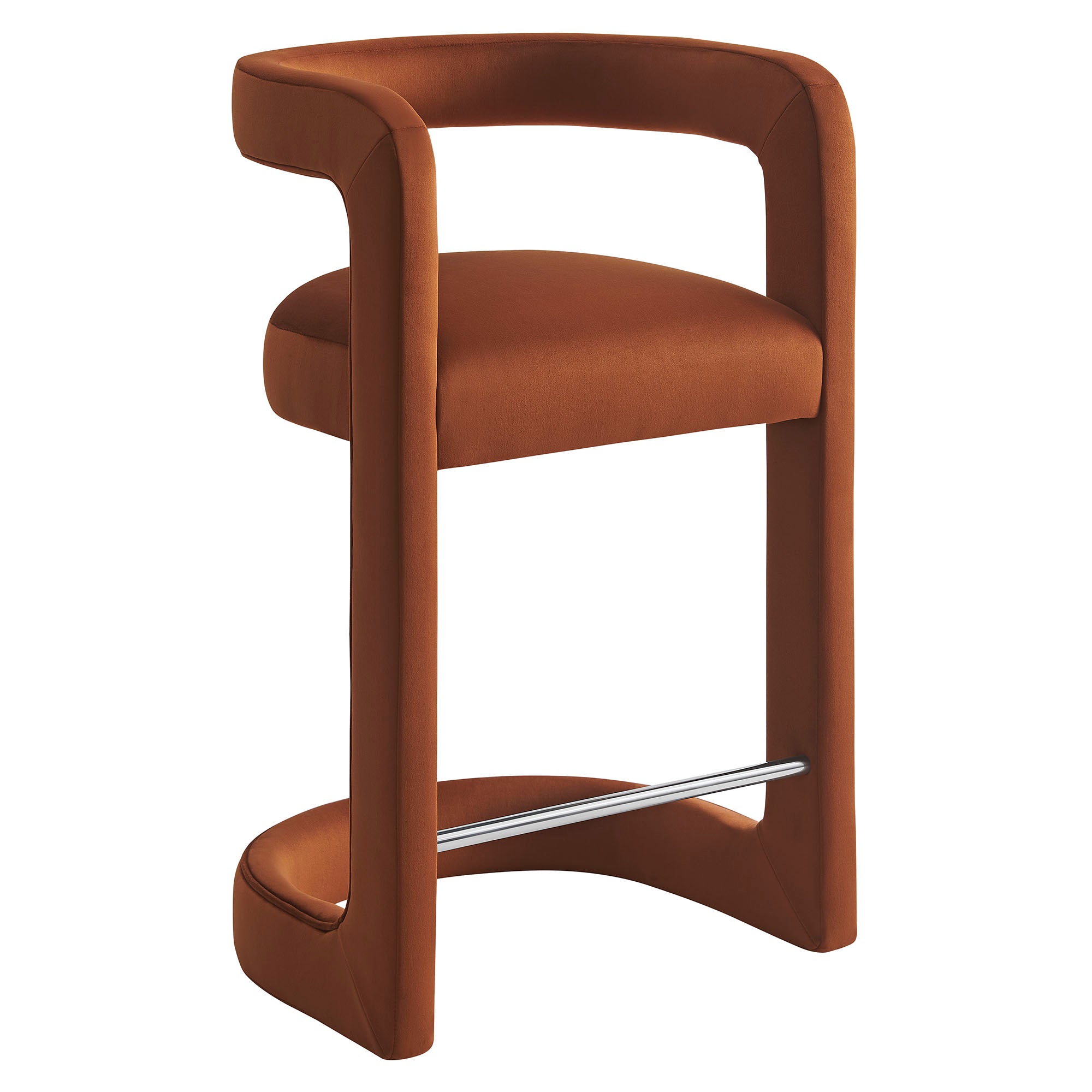 Vigo Velvet Counter Stool - Rust Denmark Home