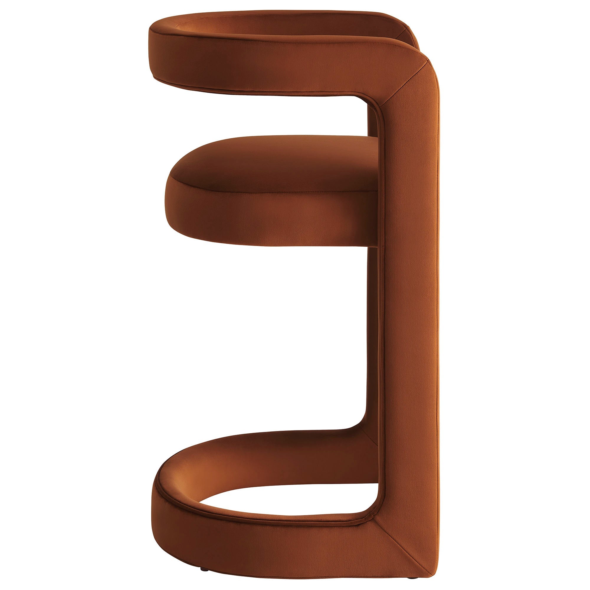 Vigo Velvet Counter Stool - Rust Denmark Home