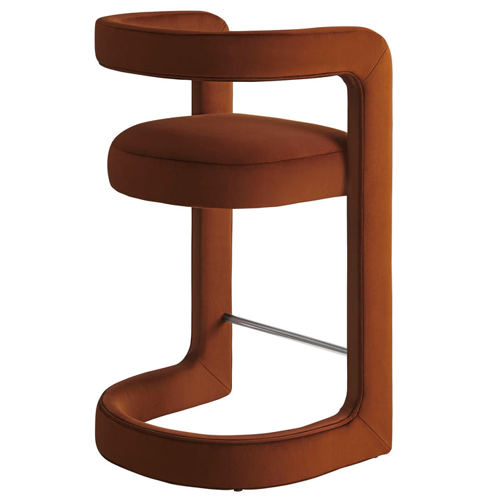 Vigo Velvet Counter Stool - Rust Denmark Home