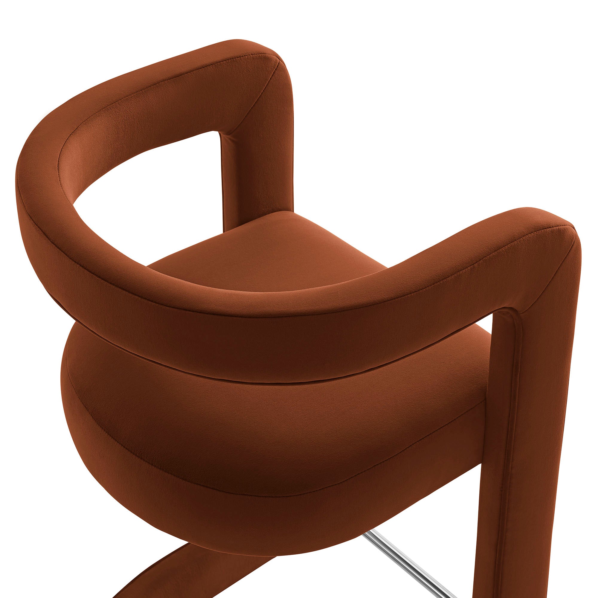 Vigo Velvet Counter Stool - Rust Denmark Home