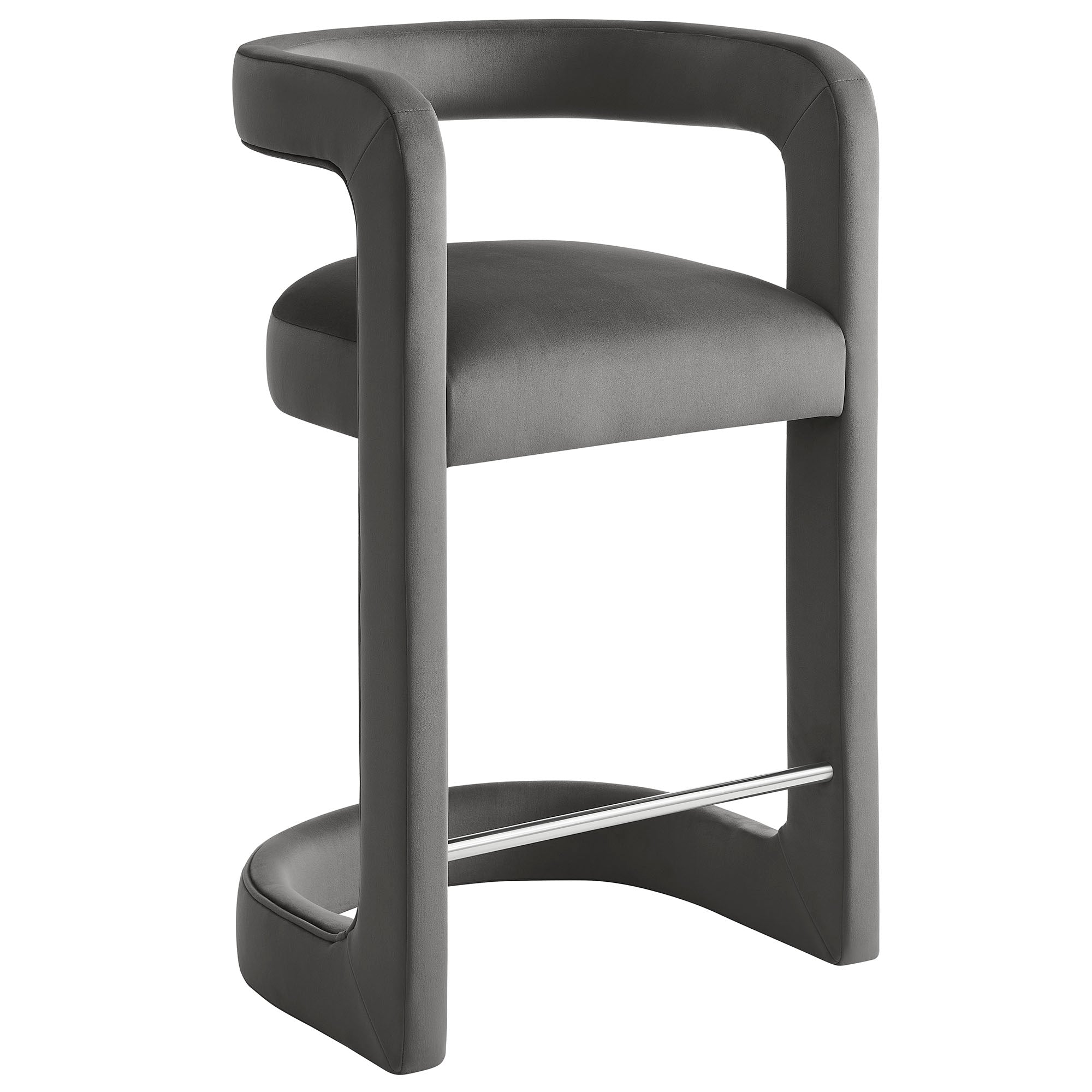 Vigo Velvet Counter Stool - Storm Gray Denmark Home