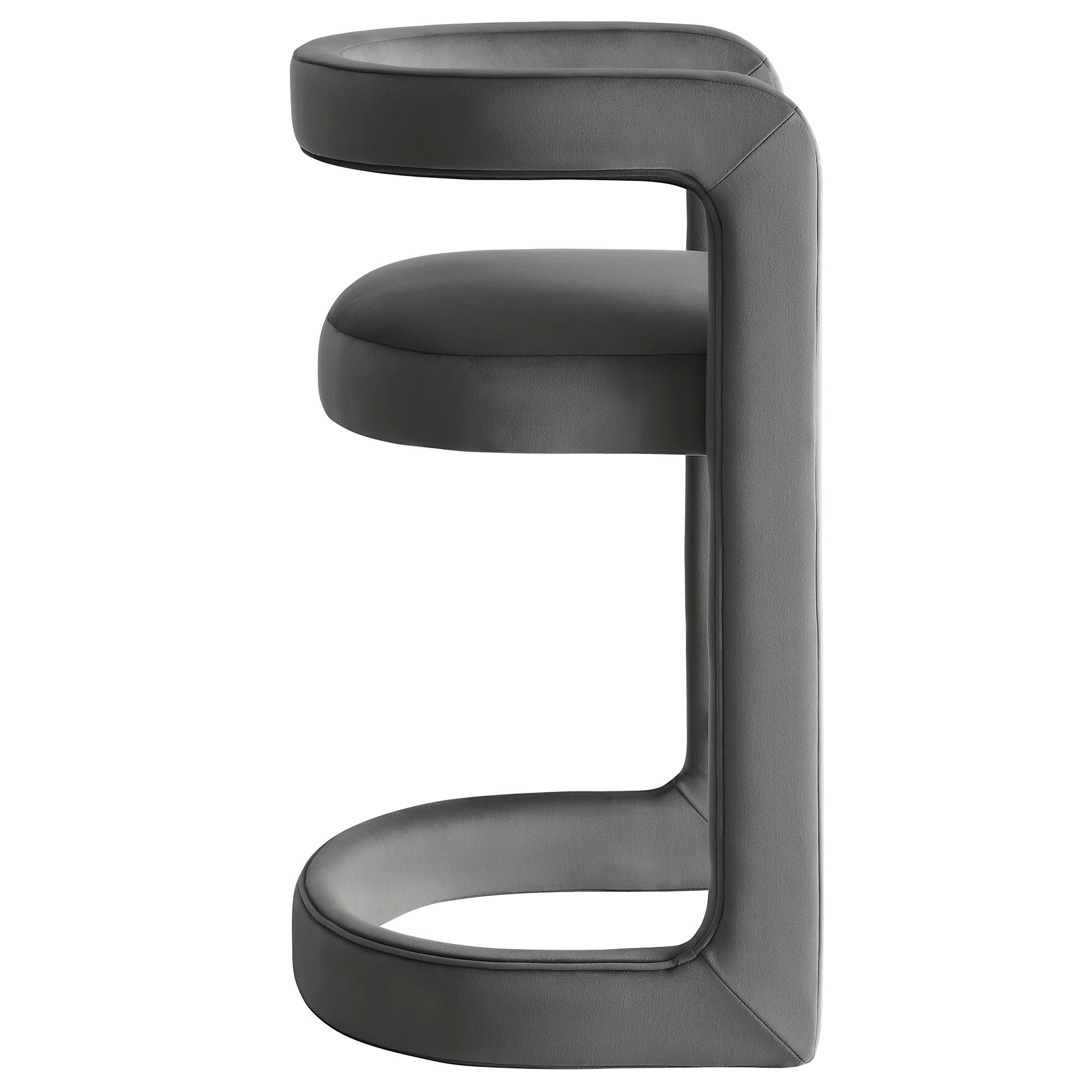 Vigo Velvet Counter Stool - Storm Gray Denmark Home