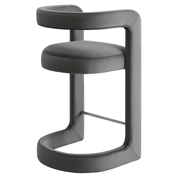 Vigo Velvet Counter Stool - Storm Gray Denmark Home