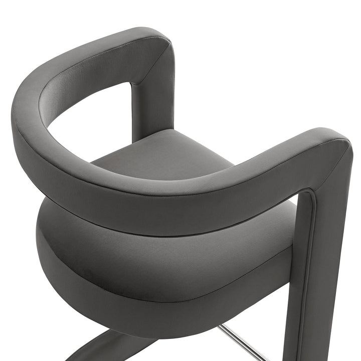 Vigo Velvet Counter Stool - Storm Gray Denmark Home