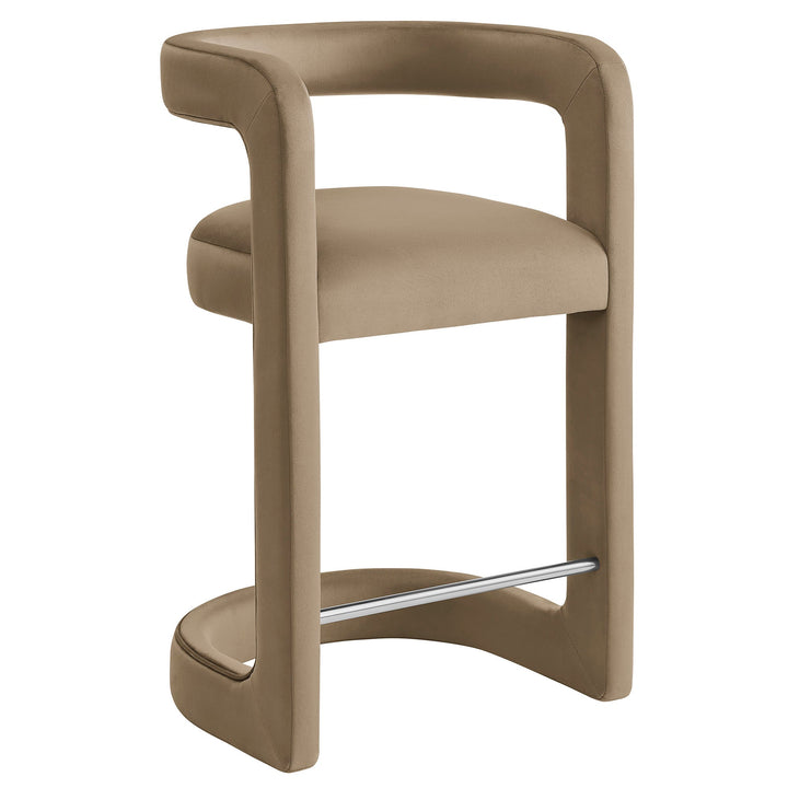 Vigo Velvet Counter Stool - Taupe Denmark Home