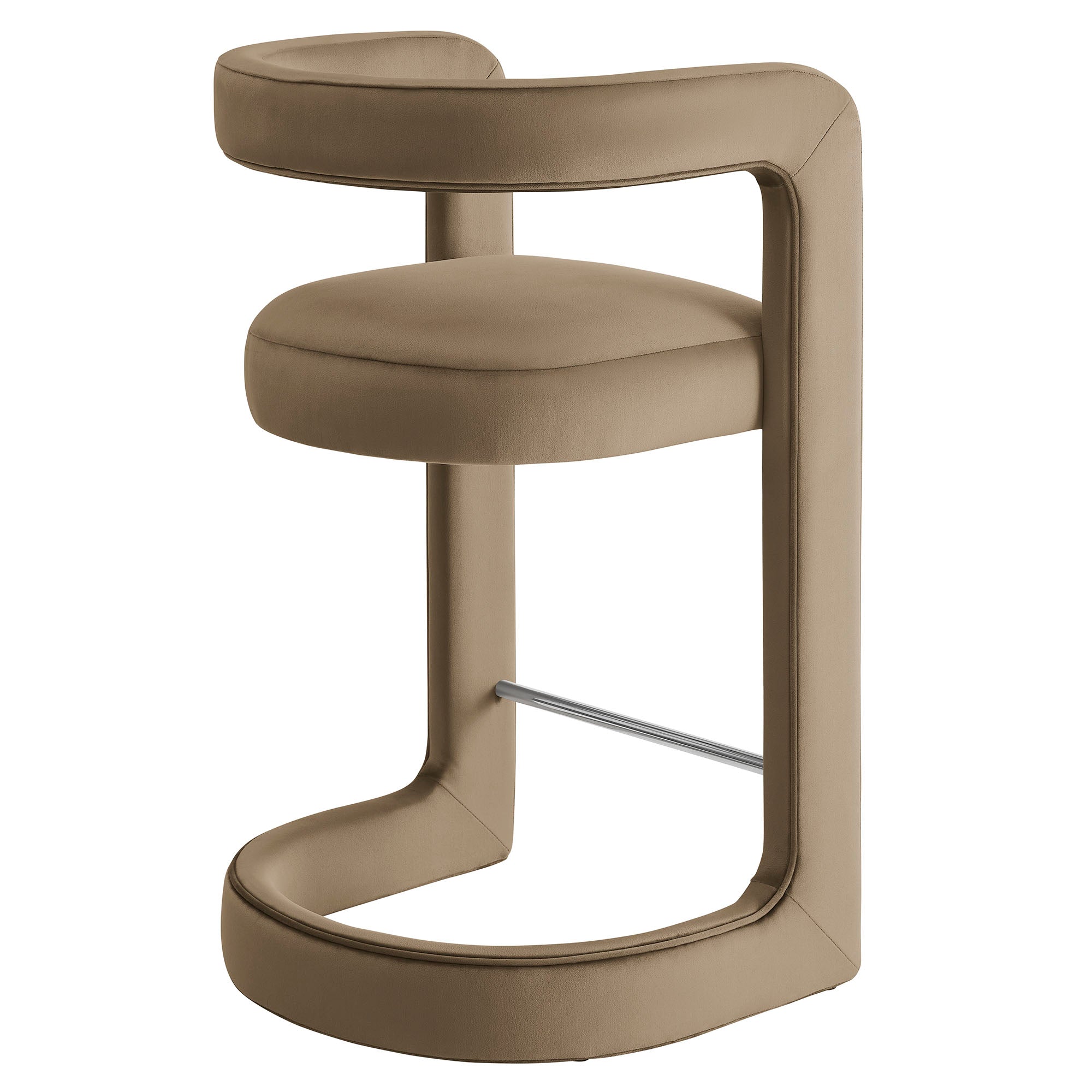 Vigo Velvet Counter Stool - Taupe Denmark Home