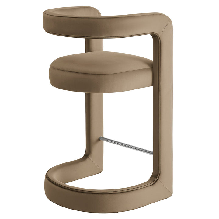 Vigo Velvet Counter Stool - Taupe Denmark Home