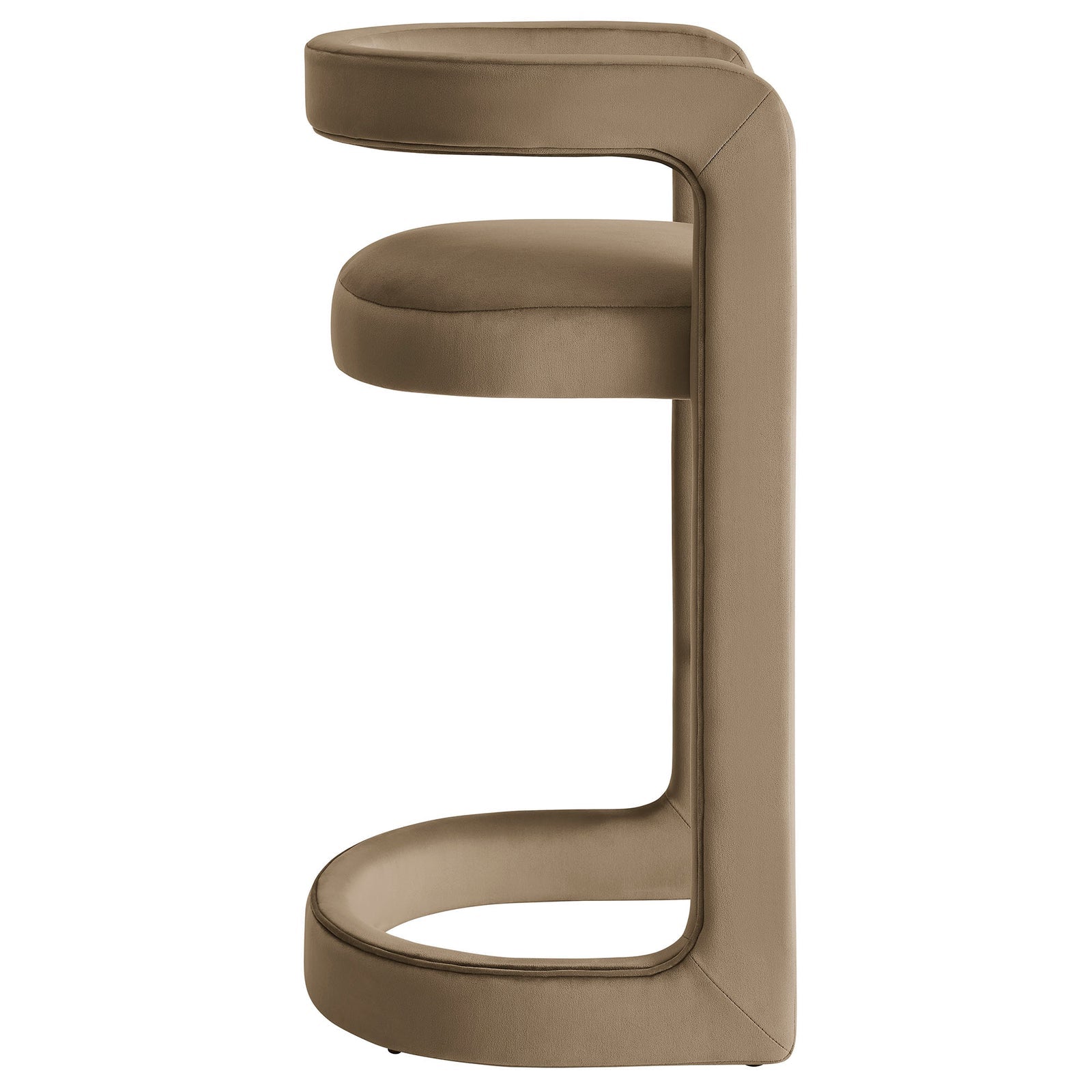 Vigo Velvet Bar Stool - Taupe Denmark Home