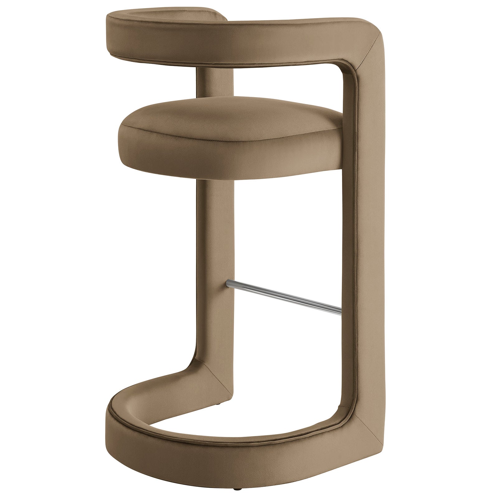 Vigo Velvet Bar Stool - Taupe Denmark Home