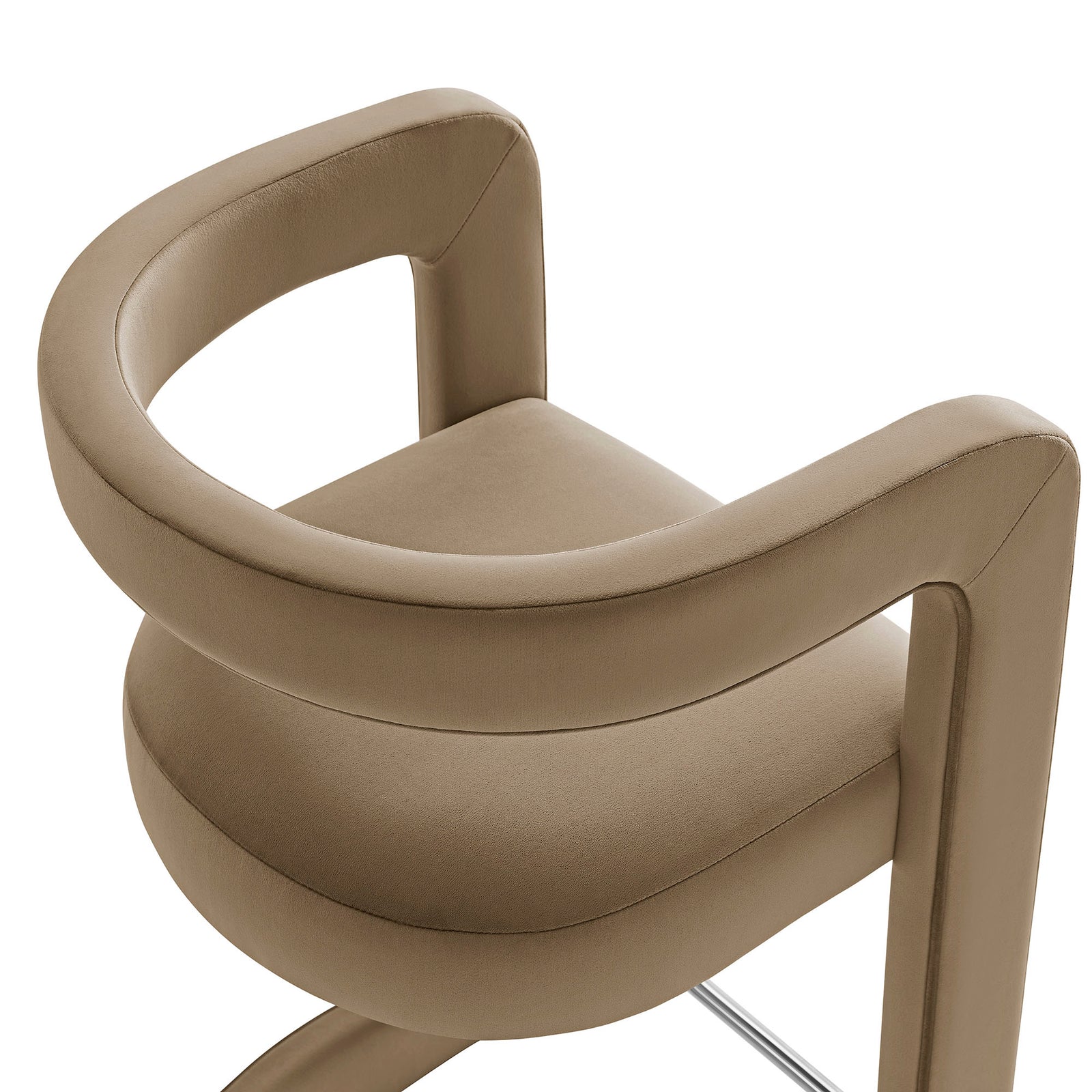 Vigo Velvet Bar Stool - Taupe Denmark Home