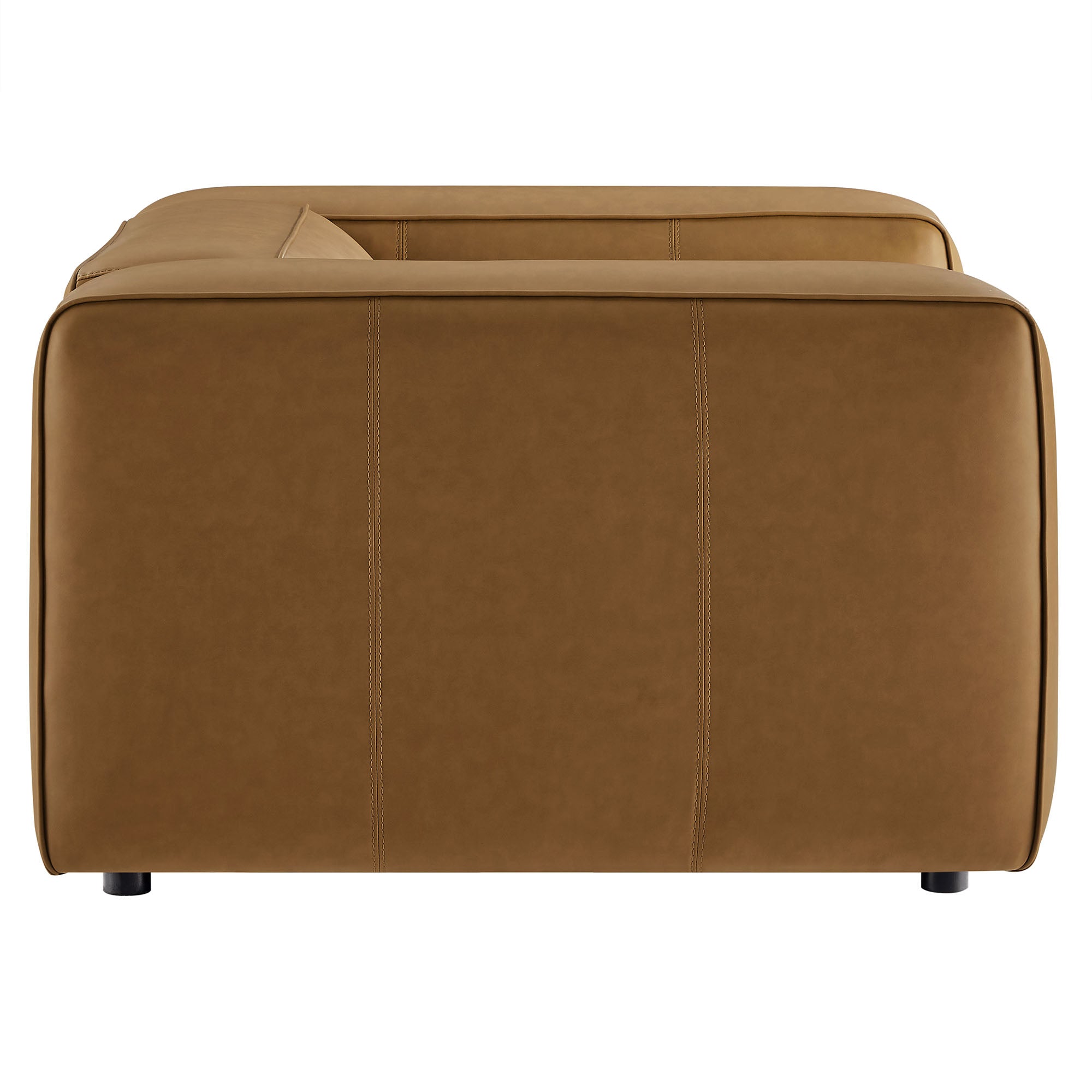Hex Oversized Vegan Leather Accent Armchair – Camel Denmark Home