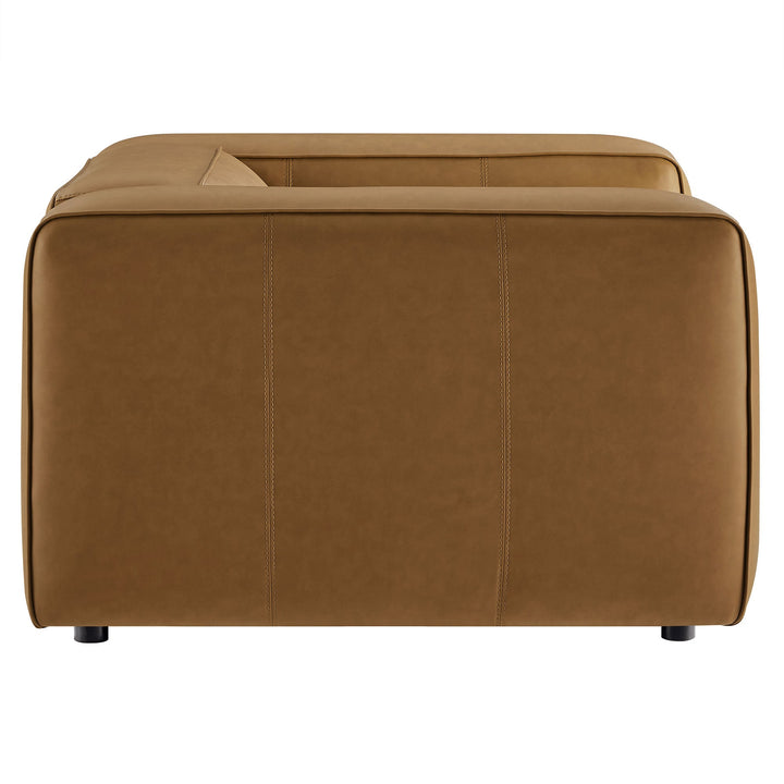 Hex Oversized Vegan Leather Accent Armchair – Camel Denmark Home