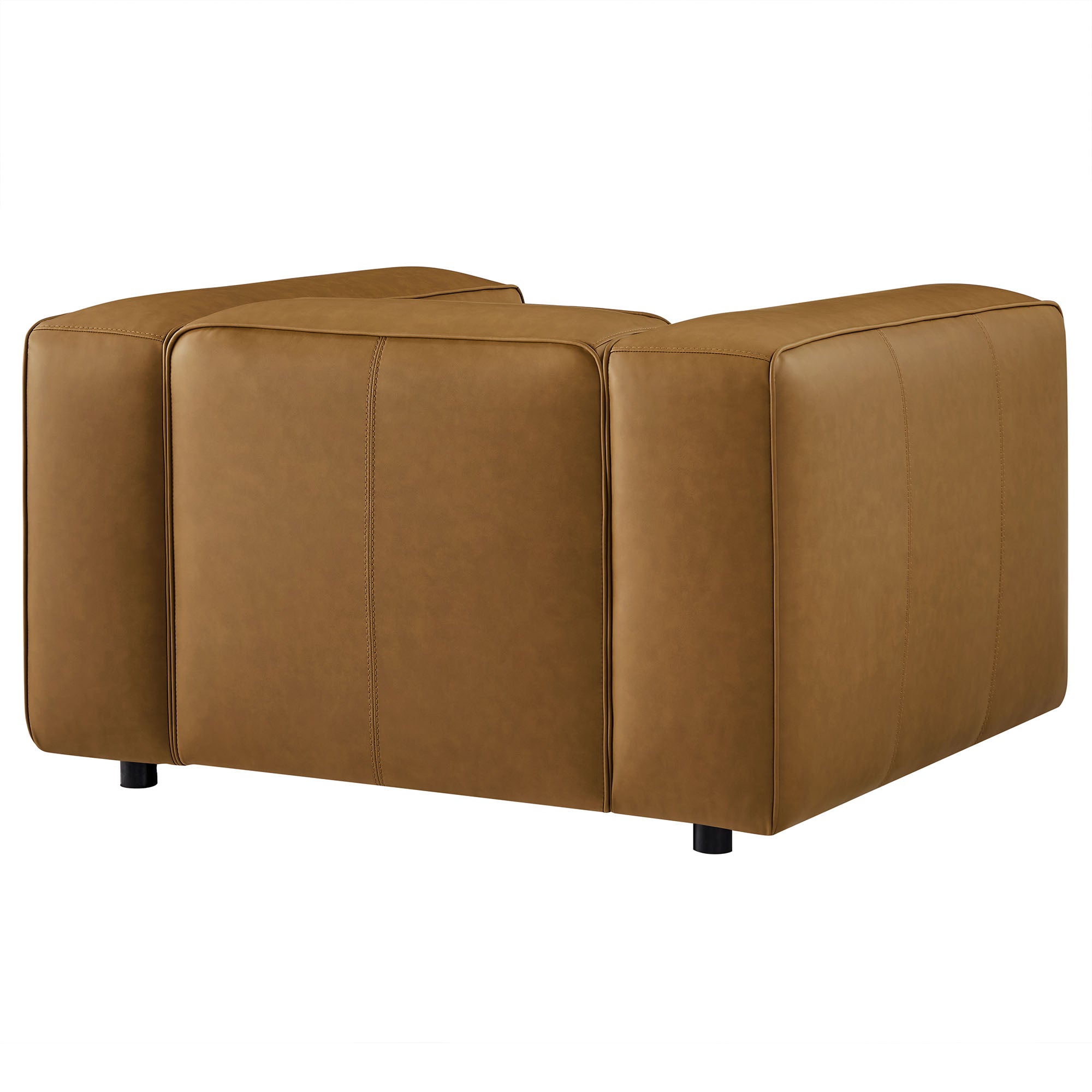 Hex Oversized Vegan Leather Accent Armchair – Camel Denmark Home