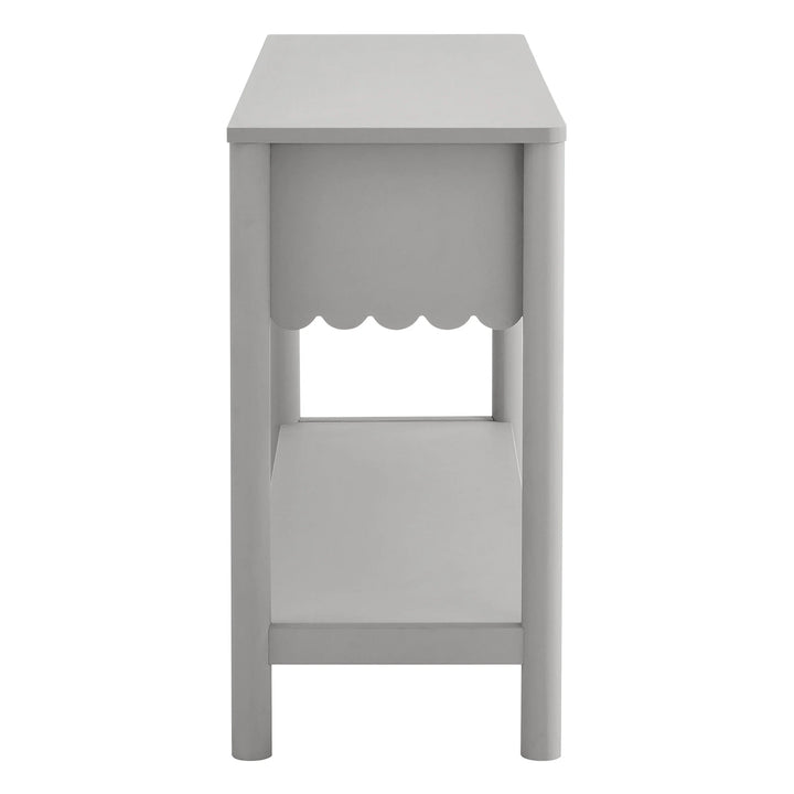 Norelli 3-Drawer Scalloped Console Table - Light Gray Denmark Home