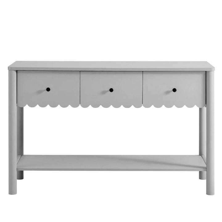Norelli 3-Drawer Scalloped Console Table - Light Gray Denmark Home