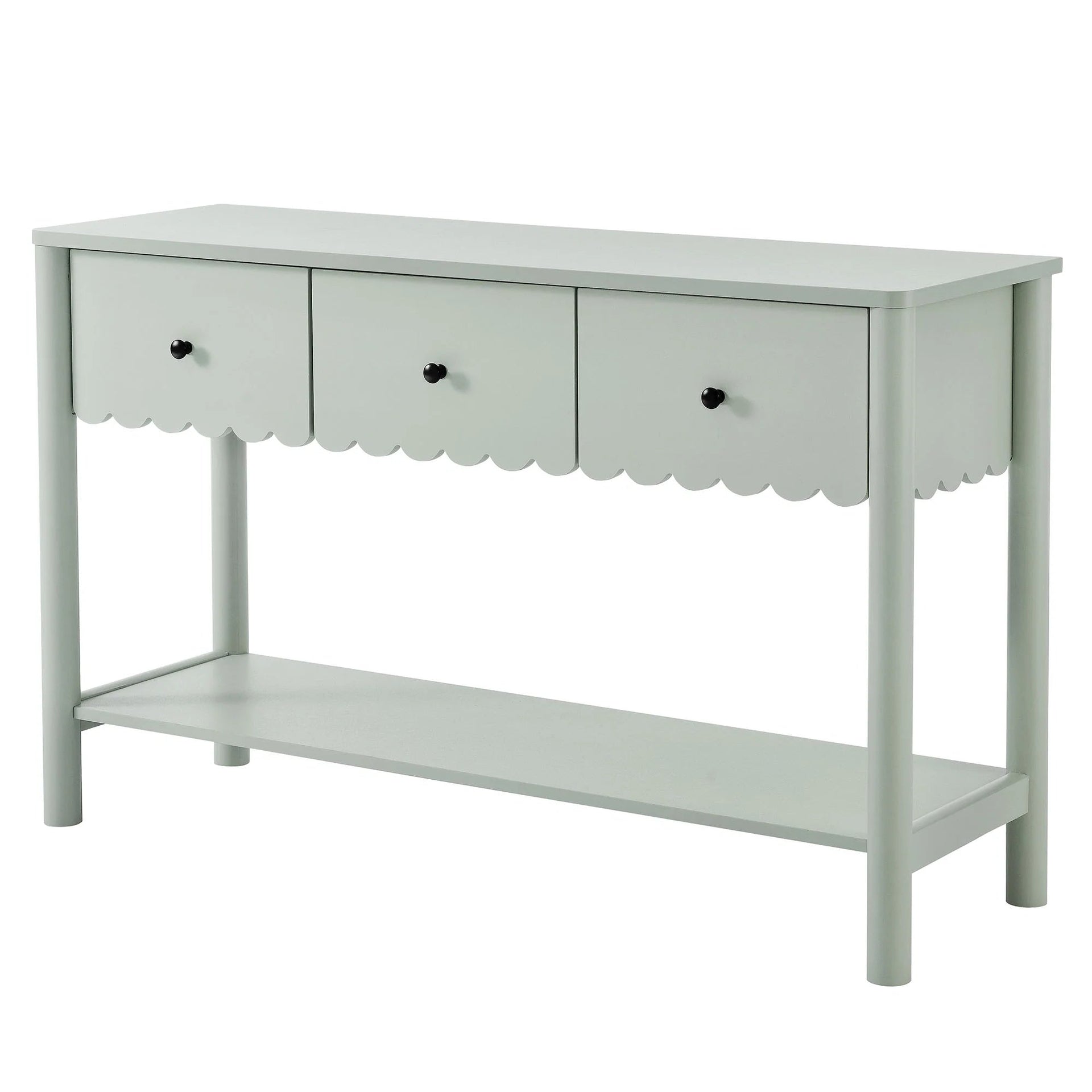 Norelli 3-Drawer Scalloped Console Table - Sage Denmark Home