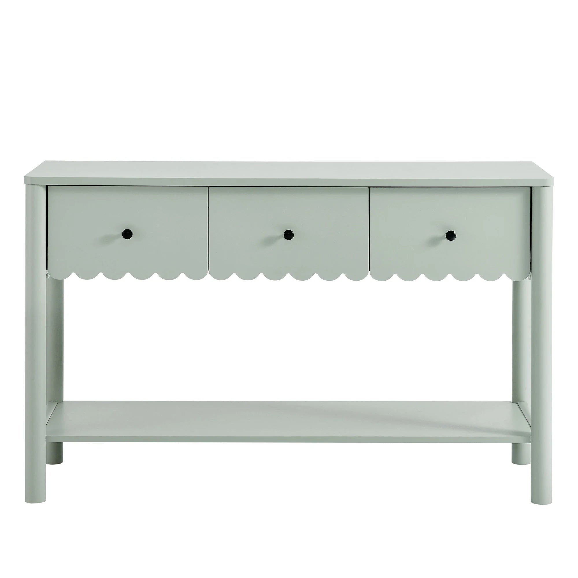 Norelli 3-Drawer Scalloped Console Table - Sage Denmark Home