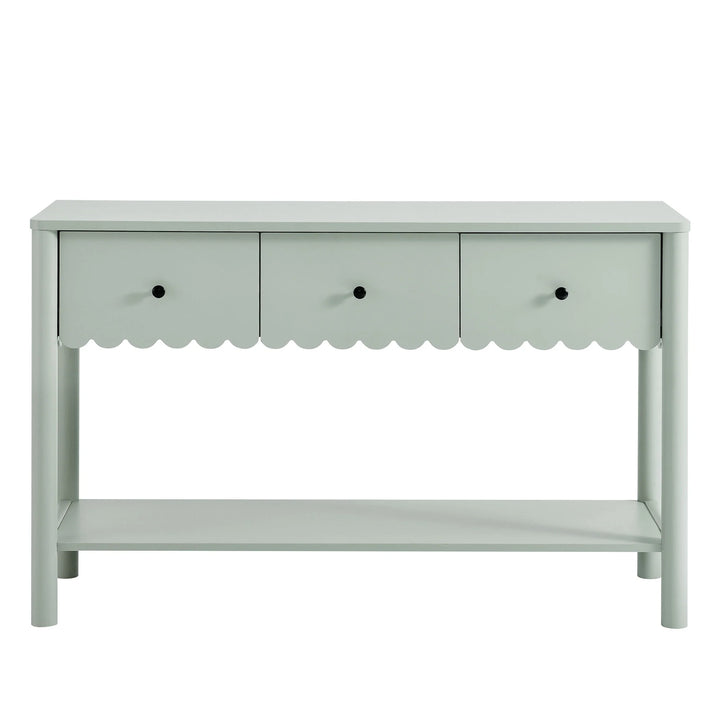 Norelli 3-Drawer Scalloped Console Table - Sage Denmark Home