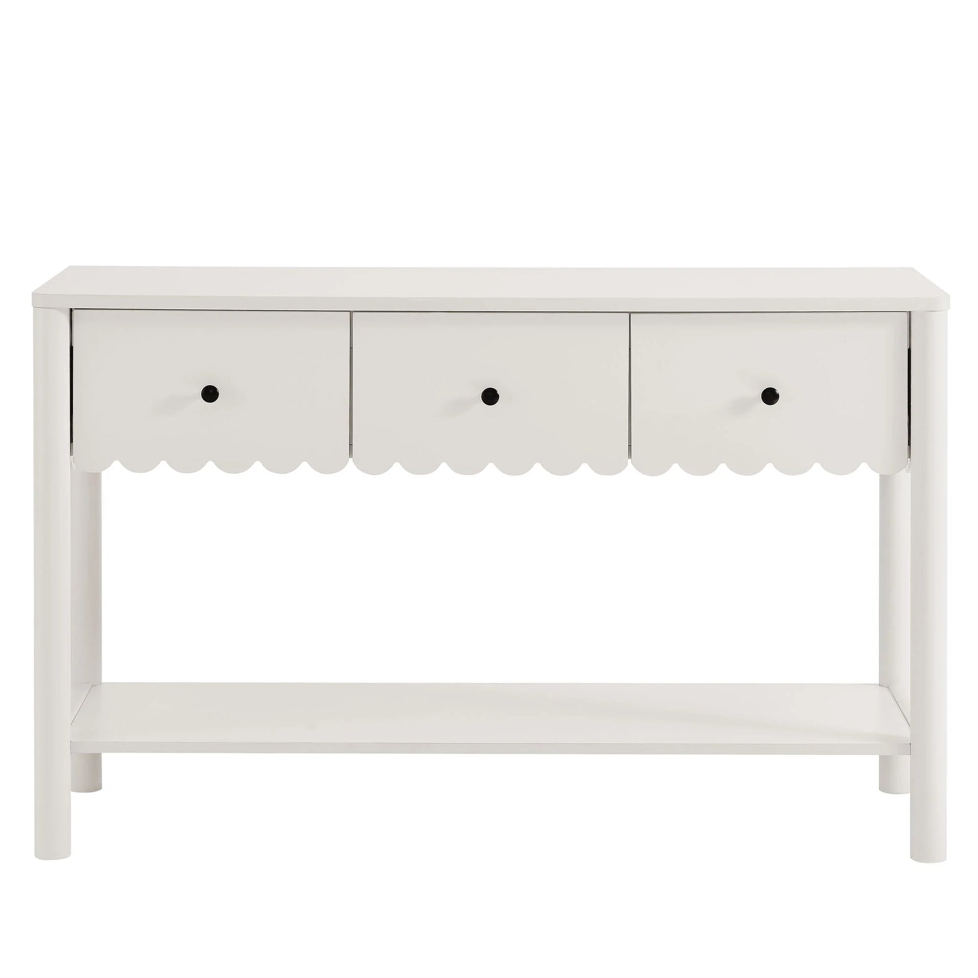 Norelli 3-Drawer Scalloped Console Table - White Denmark Home