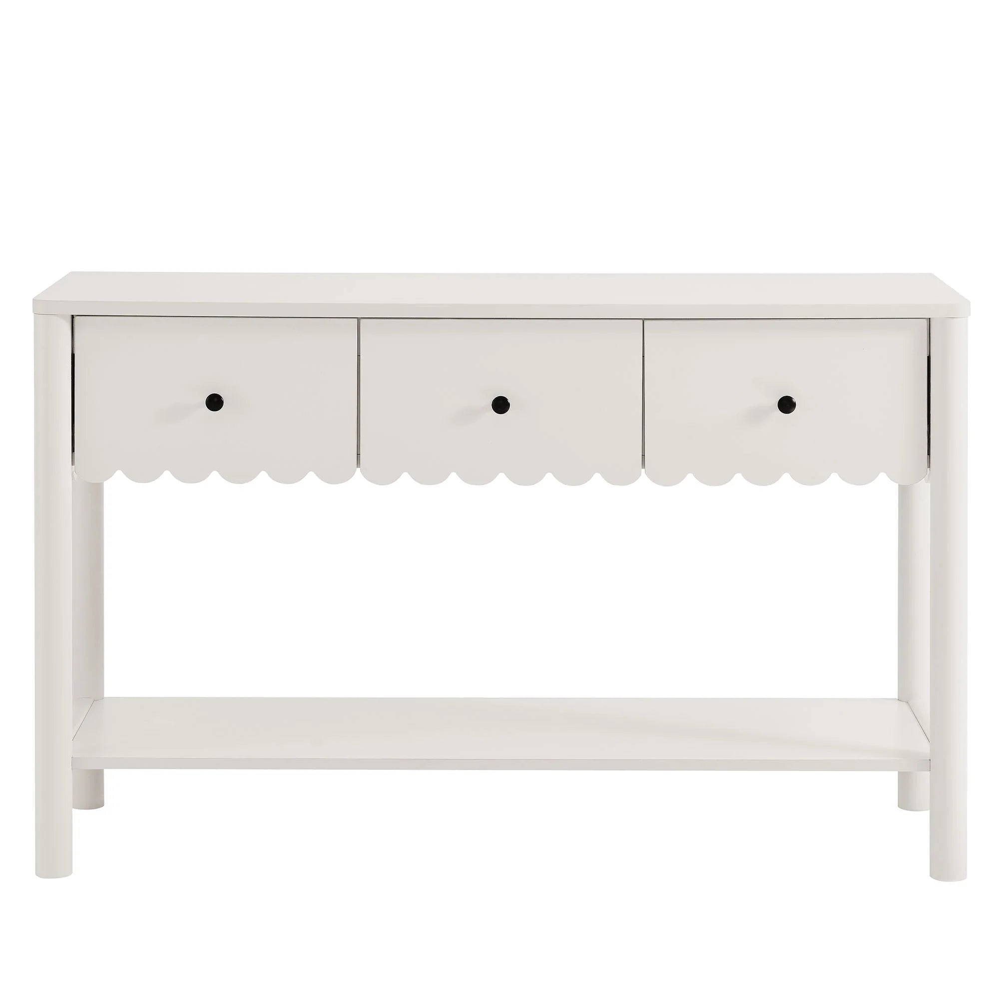 Norelli 3-Drawer Scalloped Console Table - White Denmark Home