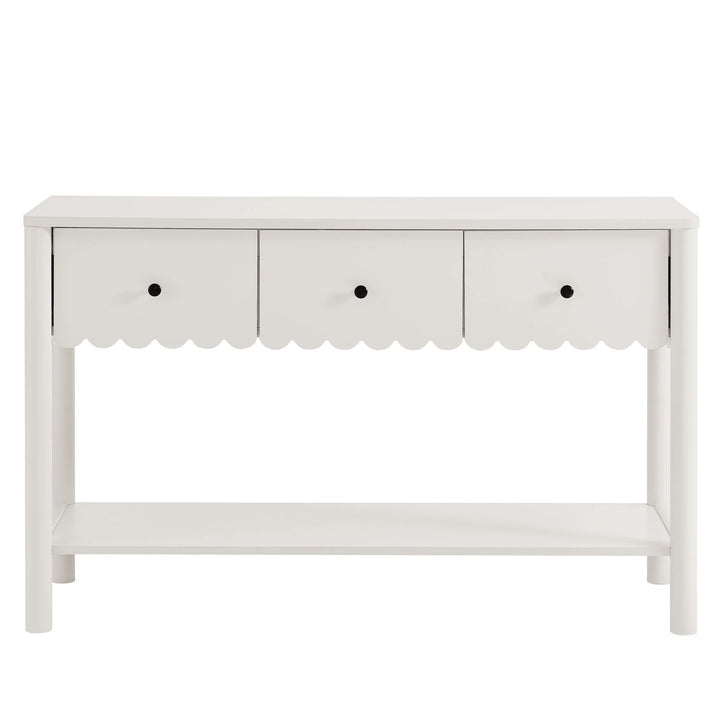 Norelli 3-Drawer Scalloped Console Table - White Denmark Home