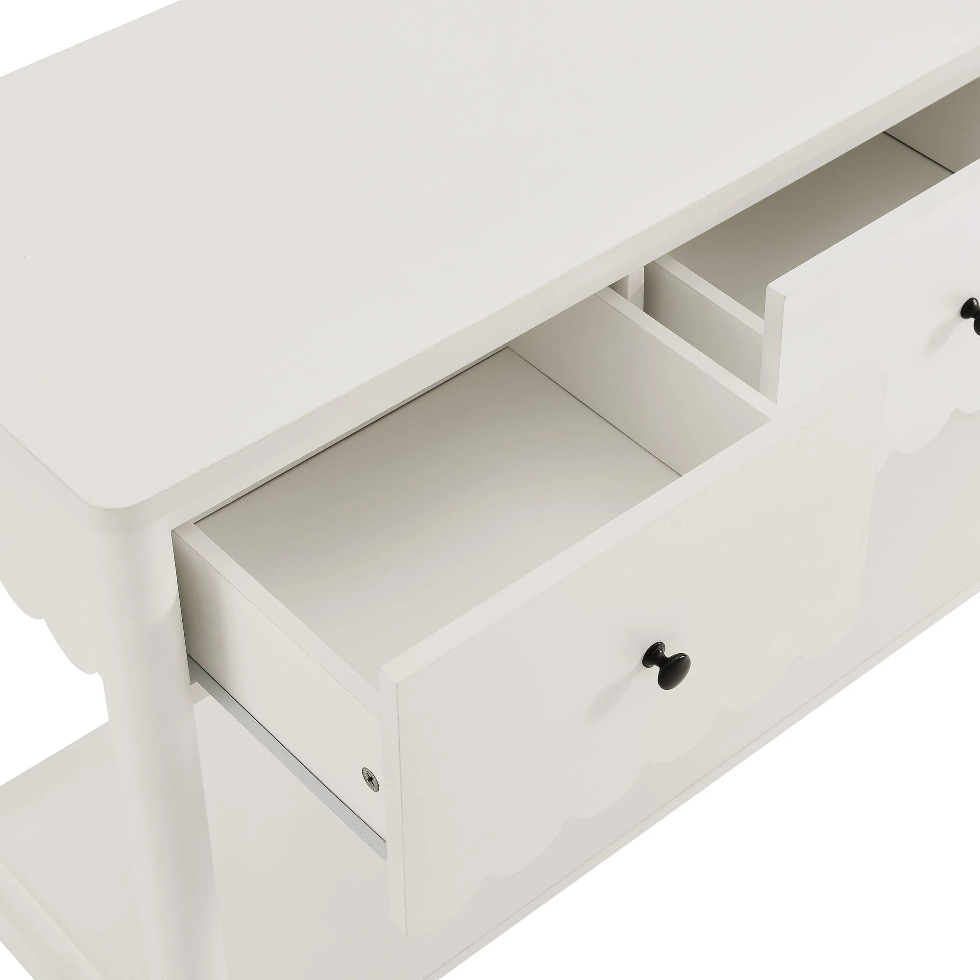 Norelli 3-Drawer Scalloped Console Table - White Denmark Home