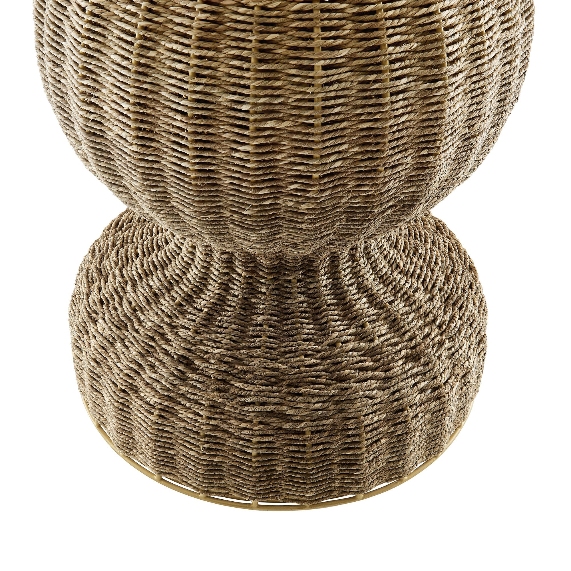 Loom Round Marble Dining Table – Woven Seagrass Pedestal Base 36" Denmark Home