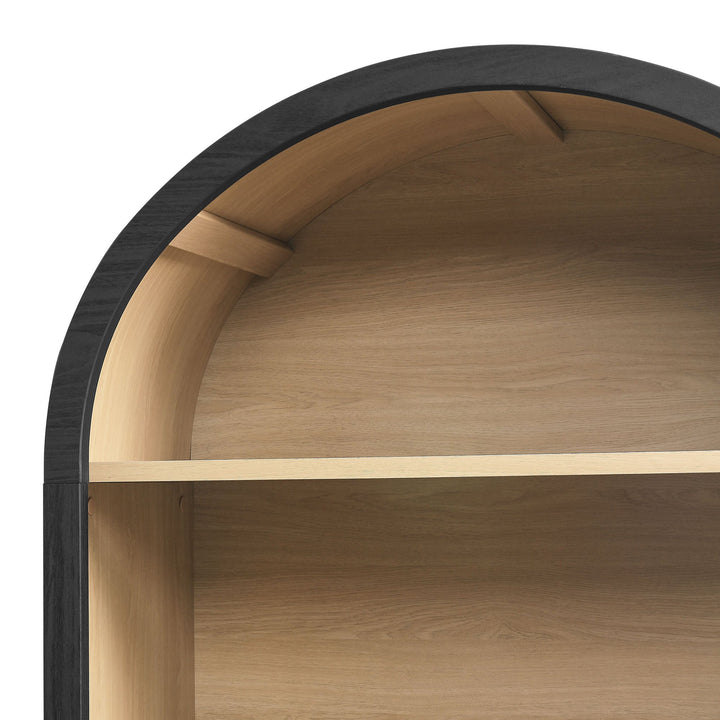 Hut Wide Arched Bookcase - Black Denmark Home