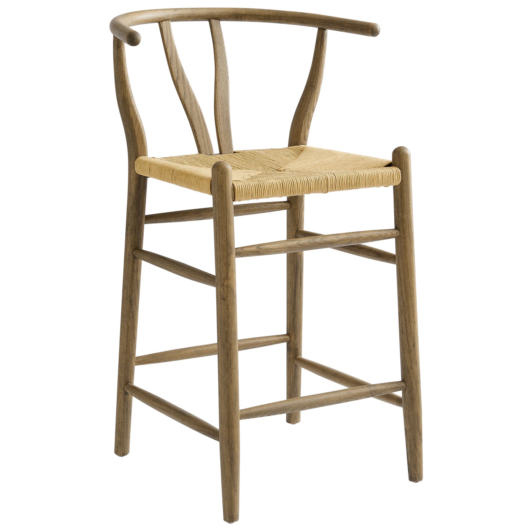 Kalvind Elm Wood Counter Stool - Weathered Gray Teak Denmark Home