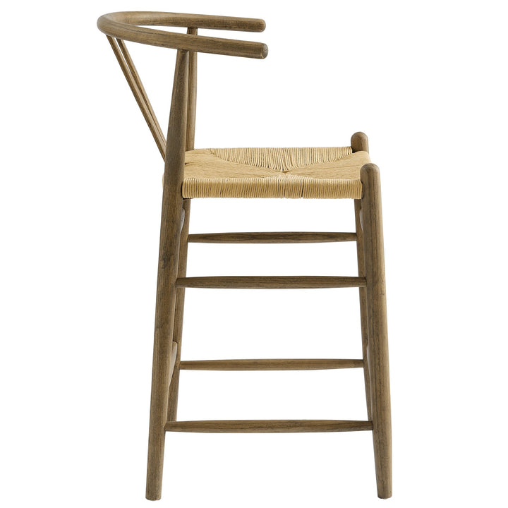 Kalvind Elm Wood Counter Stool - Weathered Gray Teak Denmark Home