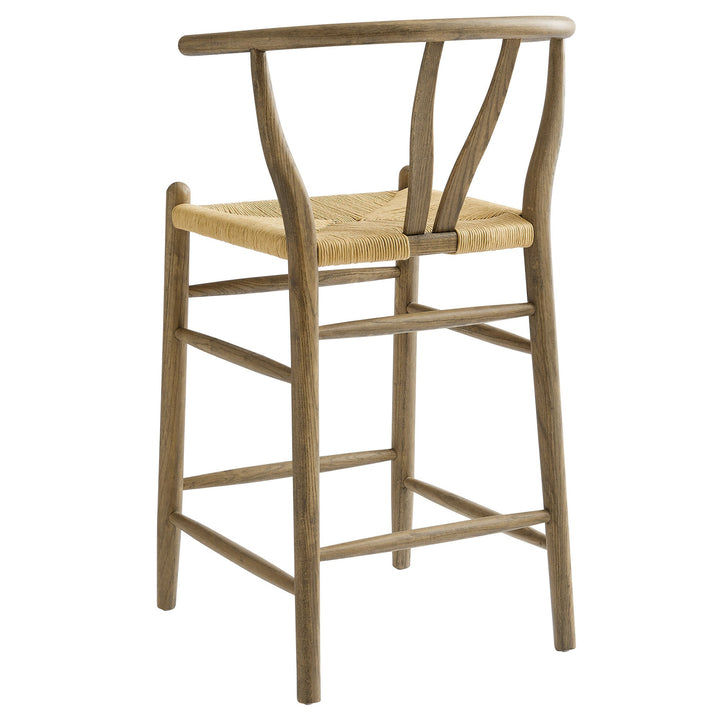 Kalvind Elm Wood Counter Stool - Weathered Gray Teak Denmark Home