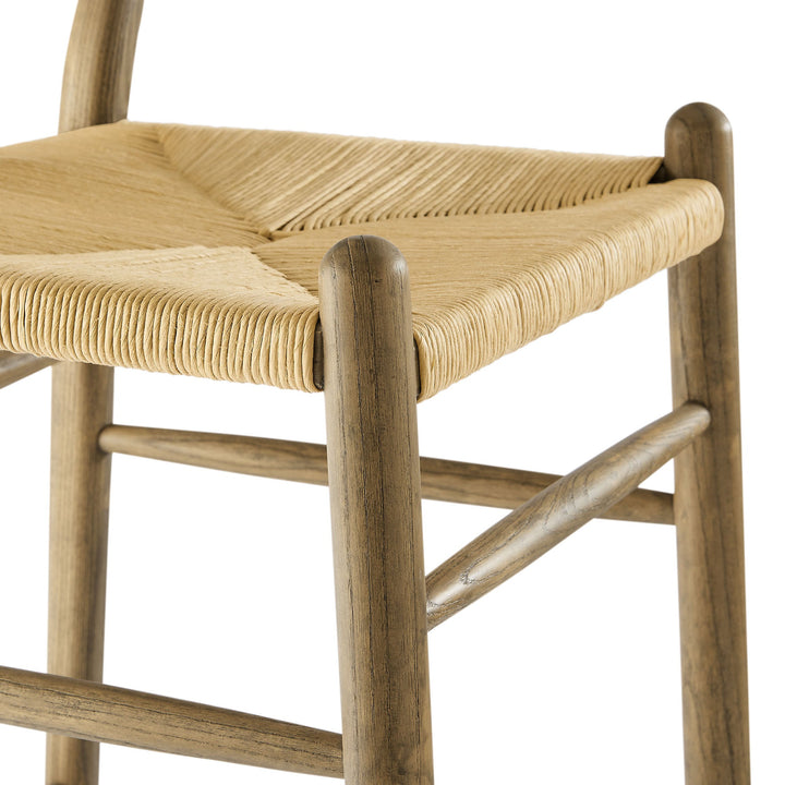 Kalvind Elm Wood Counter Stool - Weathered Gray Teak Denmark Home