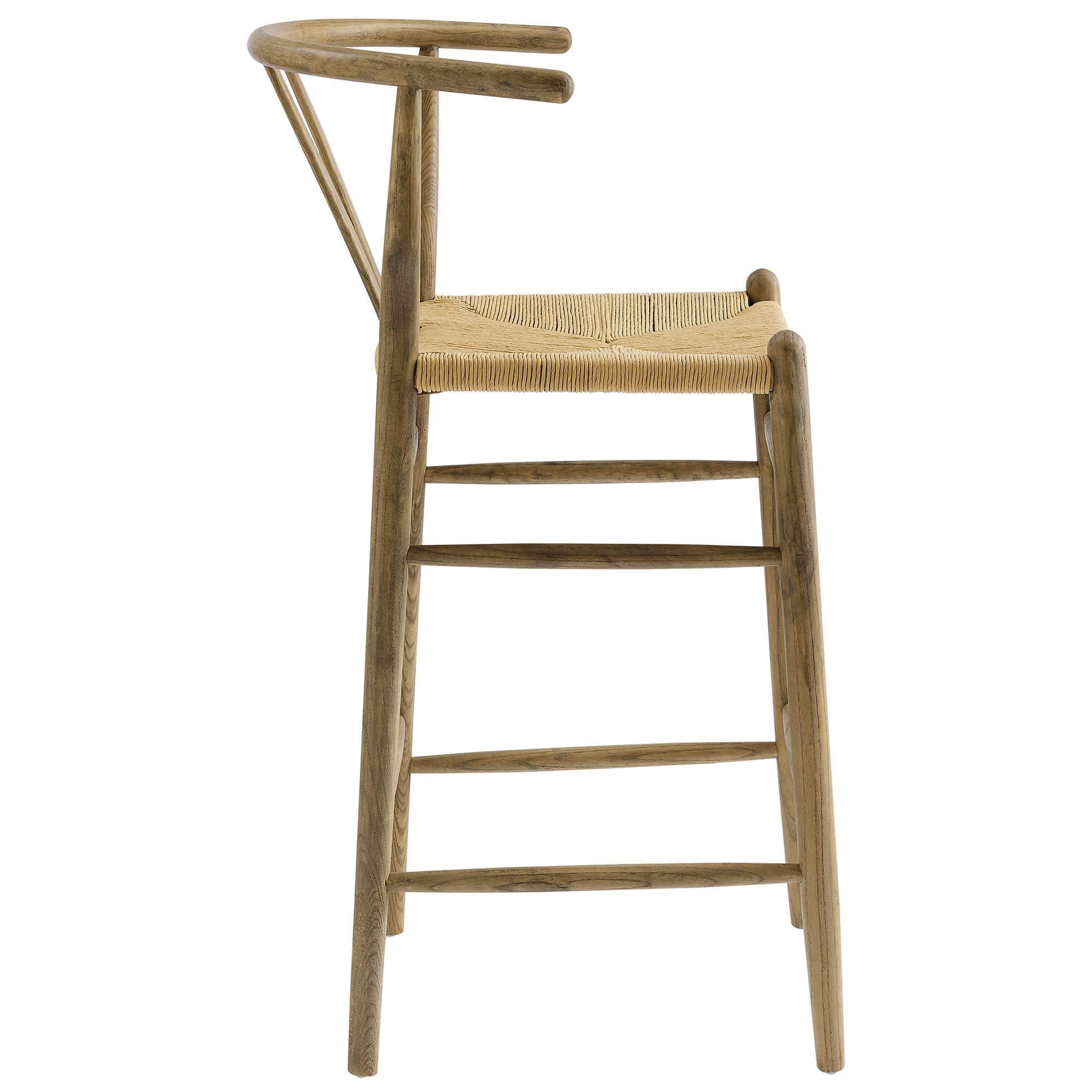 Kalvind Elm Wood Bar Stool - Weathered Gray Teak Denmark Home