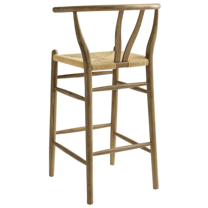 Kalvind Elm Wood Bar Stool - Weathered Gray Teak Denmark Home