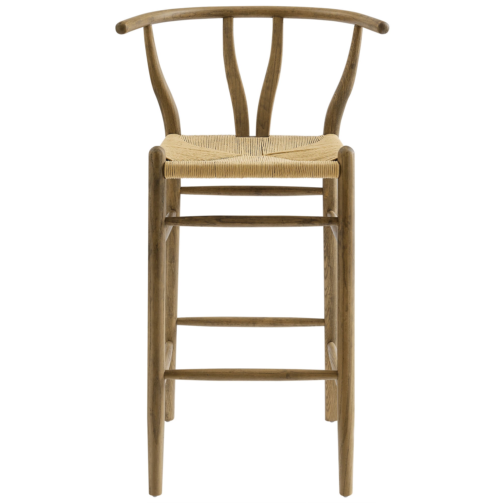 Kalvind Elm Wood Bar Stool - Weathered Gray Teak Denmark Home