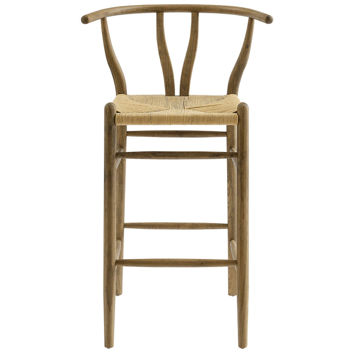 Kalvind Elm Wood Bar Stool - Weathered Gray Teak Denmark Home