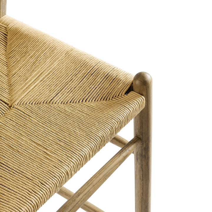 Kalvind Elm Wood Bar Stool - Weathered Gray Teak Denmark Home