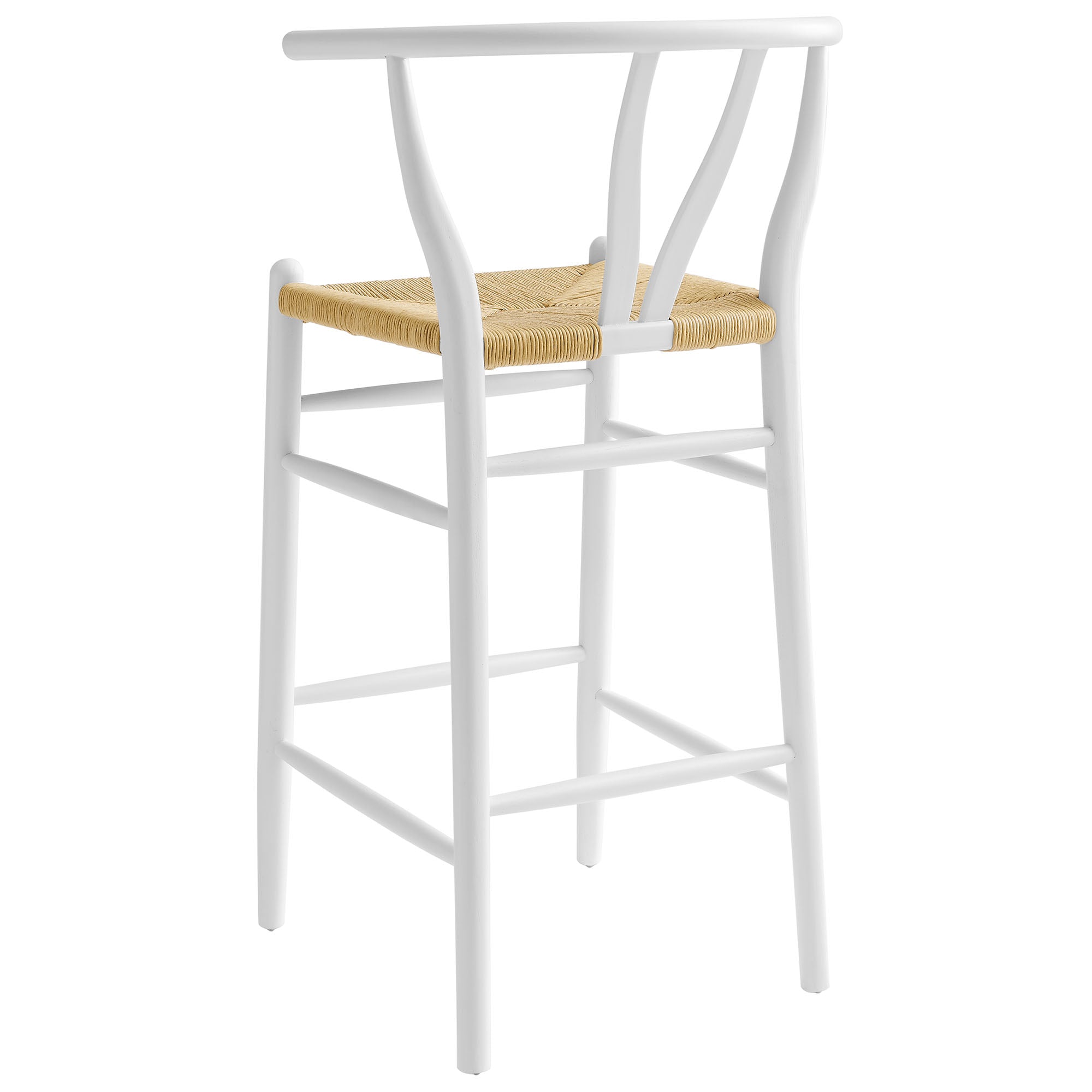 Kalvind Elm Wood Bar Stool - White Denmark Home