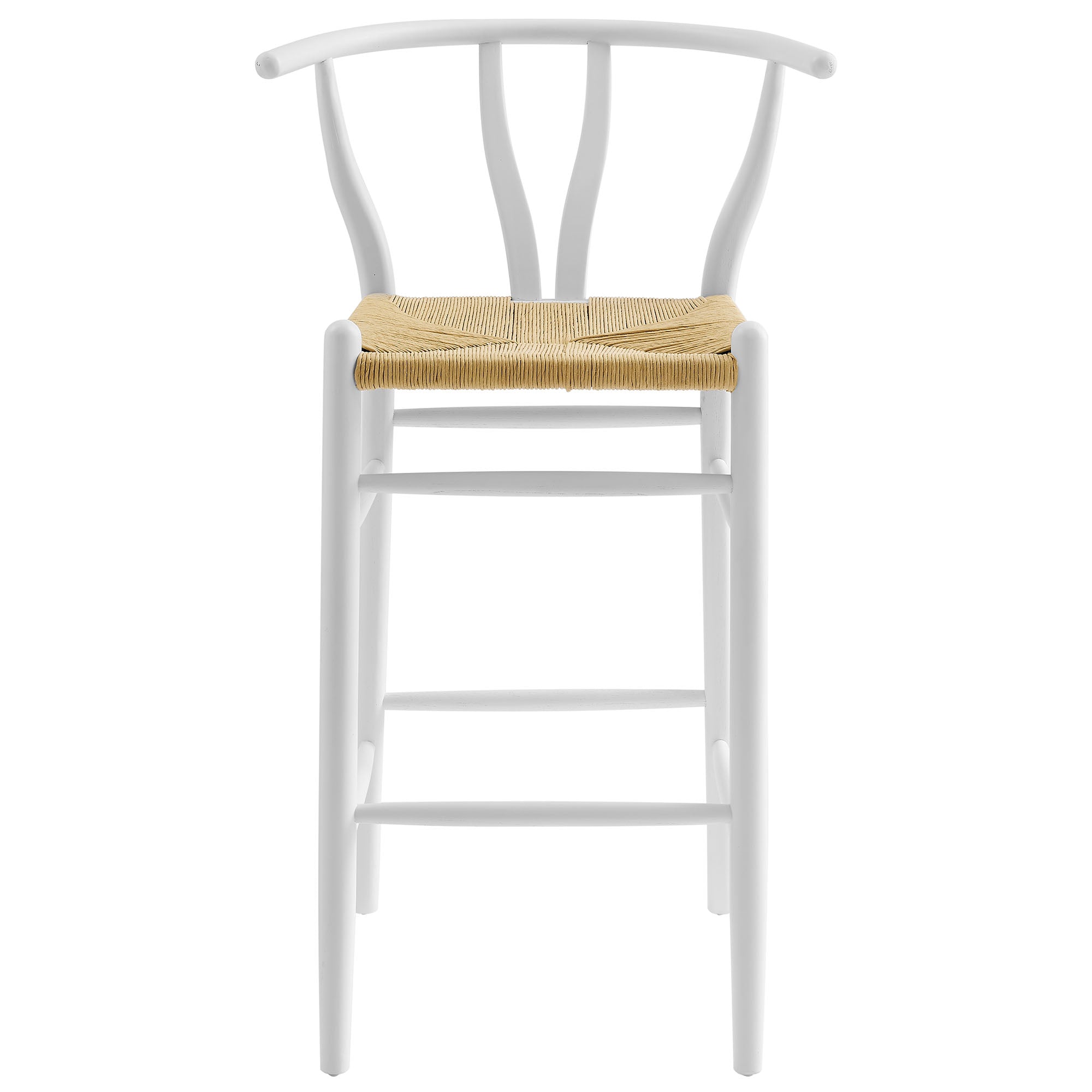 Kalvind Elm Wood Bar Stool - White Denmark Home